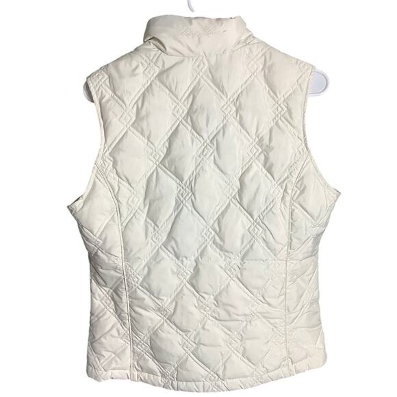 Eddie Bauer Cream Quilted Goose Down Vest Women’s Small — Outdoor, Cozy, Classic - Picture 2 of 5